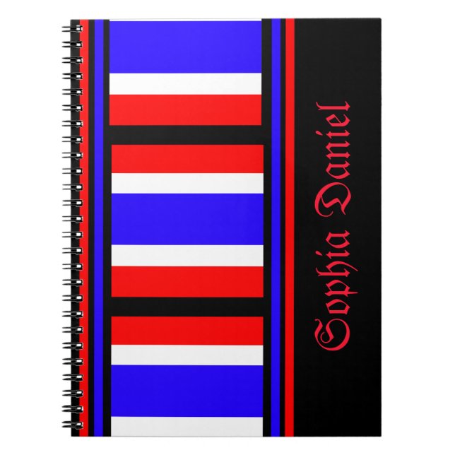 Personalised Stripes Pattern         Notebook (Front)