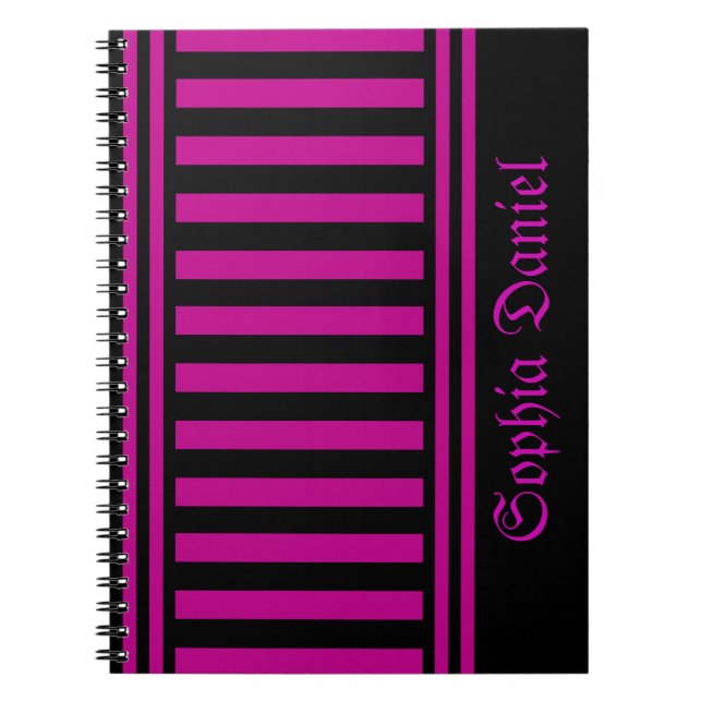 Personalised Stripes Pattern         Notebook (Front)