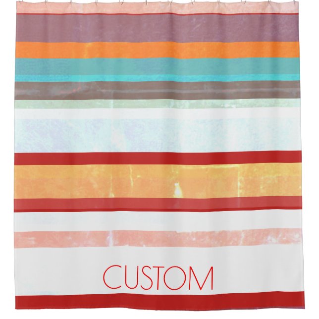 Personalised Stripes Shower Curtain (Front)