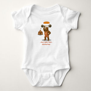 Personalised strong bear baby bodysuit