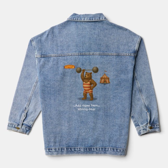 Personalised "strong-bear" denim jacket (Back)