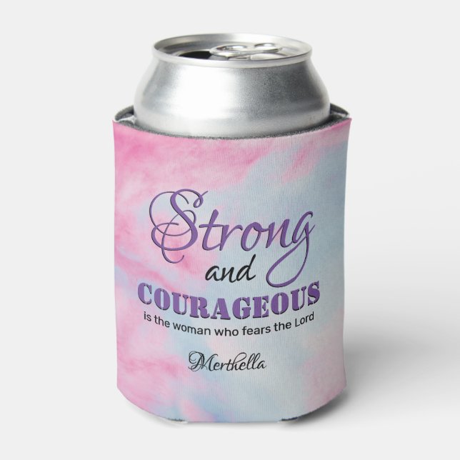 Personalised STRONG COURAGEOUS WOMAN Custom Can Cooler (Can Front)
