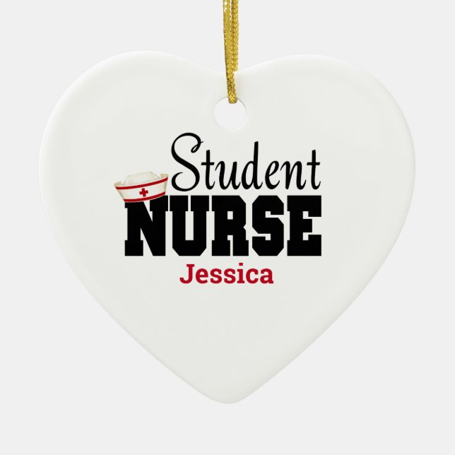 Personalised Student Nurse Christmas   Ceramic Tree Decoration (Front)