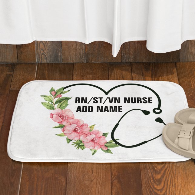 Personalised Student-Registered-Veteran Nurse Name Bath Mat (Creator Uploaded)