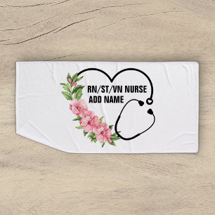 Personalised Student-Registered-Veteran Nurse Name Bath Towel