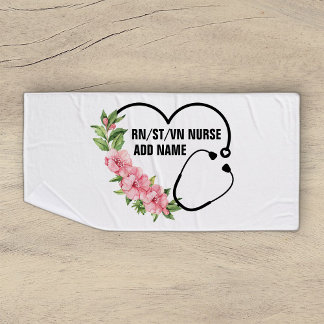 Personalised Student-Registered-Veteran Nurse Name Bath Towel