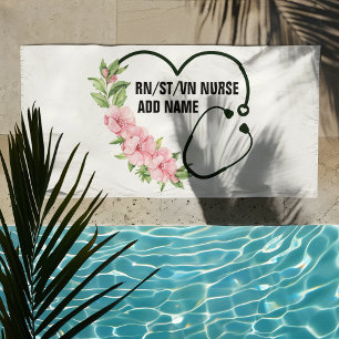 Personalised Student-Registered-Veteran Nurse Name Beach Towel