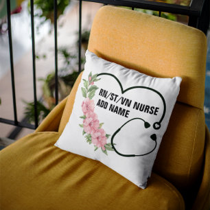 Personalised Student-Registered-Veteran Nurse Name Cushion