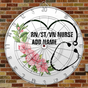 Personalised Student-Registered-Veteran Nurse Name Dartboard