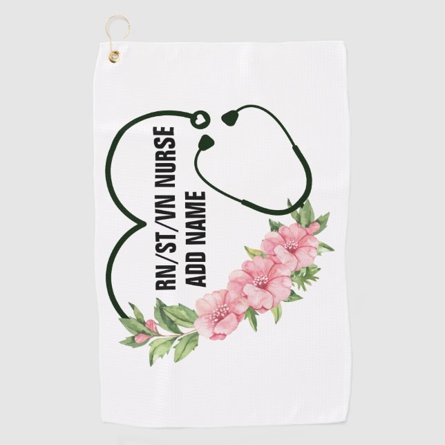 Personalised Student-Registered-Veteran Nurse Name Golf Towel (Front)