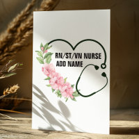 Personalised Student-Registered-Veteran Nurse Name