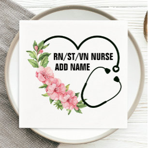 Personalised Student-Registered-Veteran Nurse Name Napkin