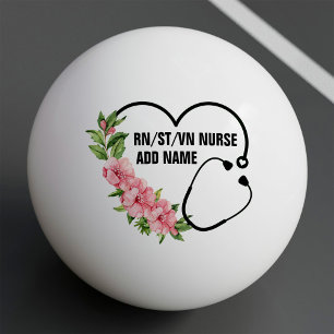 Personalised Student-Registered-Veteran Nurse Name Ping Pong Ball