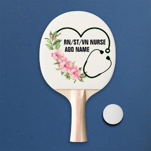 Personalised Student-Registered-Veteran Nurse Name Ping Pong Paddle