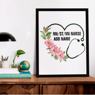 Personalised Student-Registered-Veteran Nurse Name Poster