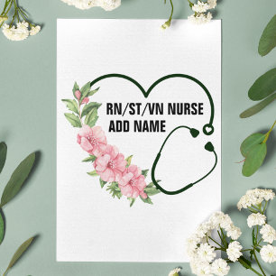 Personalised Student-Registered-Veteran Nurse Name Stationery