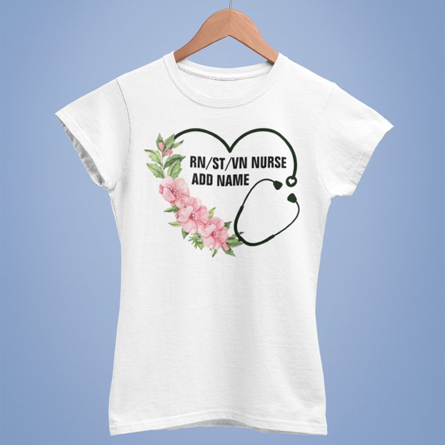 Personalised Student-Registered-Veteran Nurse Name T-Shirt (Creator Uploaded)