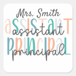 Personalised Stylish Assistant Principal  Square Sticker