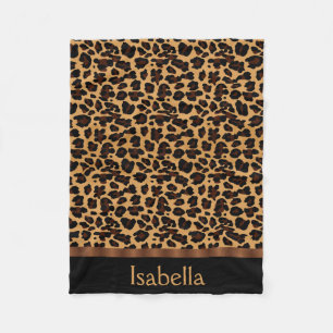 Personalised Stylish Chic Animal Leopard Print Fleece Blanket