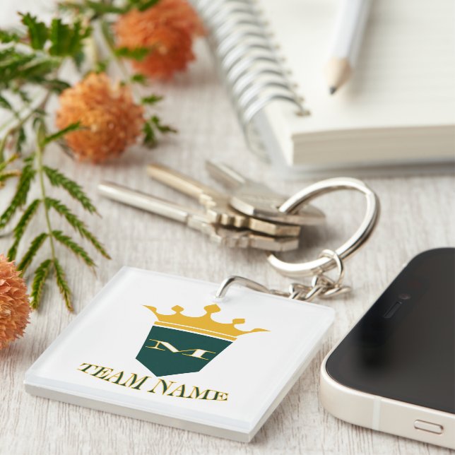 Personalised Stylish Custom Team Name Key Ring (Front Right)