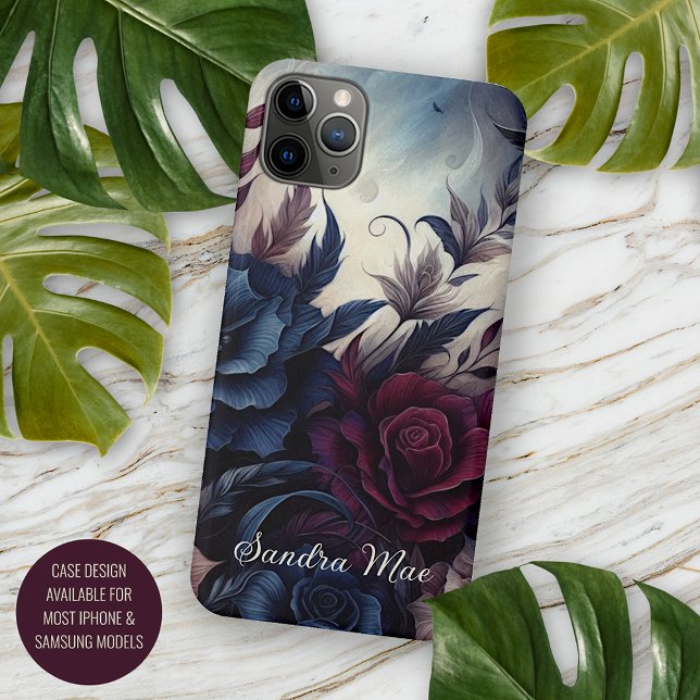 Personalised Stylish Gothic Rose Floral Victorian Case-Mate iPhone Case (Creator Uploaded)