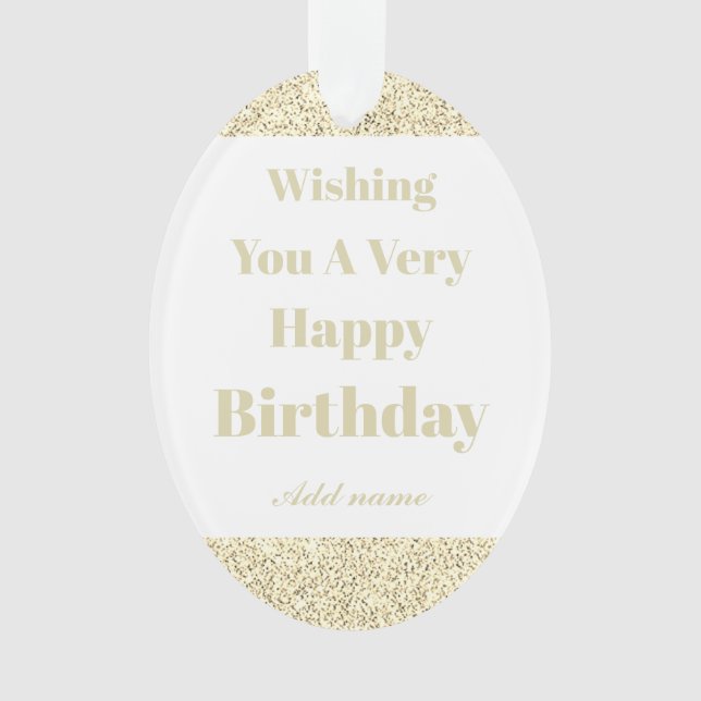 Personalised stylish happy birthday ornament (Front)