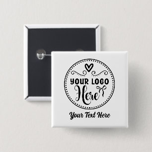 Personalised Stylish Logo Modern Custom Brand 15 Cm Square Badge