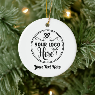 Personalised Stylish Logo Modern Custom Brand Ceramic Tree Decoration