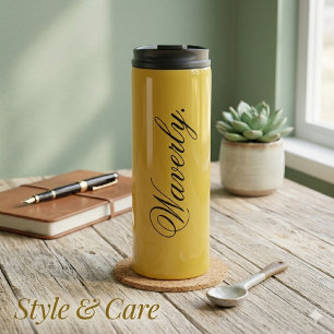 Personalised Stylish M Gold Thermal Drink Tumbler