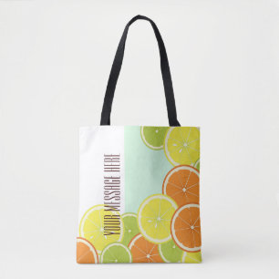 Personalised Stylish Modern Colourful Citrus Fruit Tote Bag