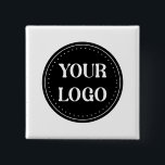 Personalised, stylish, modern & minimal 15 cm square badge<br><div class="desc">This design is useable by all. The text,  colours,  logo,  and images may all be added,  changed,  or resized as needed. Many thanks.</div>