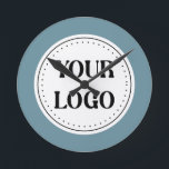 Personalised, stylish, modern & minimal round clock<br><div class="desc">This design is useable by all. The text,  colours,  logo,  and images may all be added,  changed,  or resized as needed. Many thanks.</div>