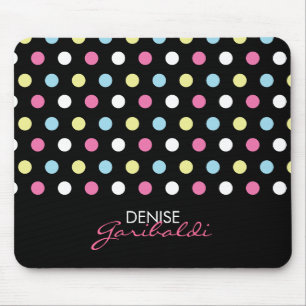 Personalised Stylish Modern Neon Polka Dots Mouse Mat