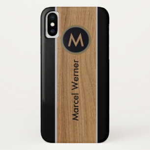personalised stylish monogram carved wood Case-Ma iPhone X Case