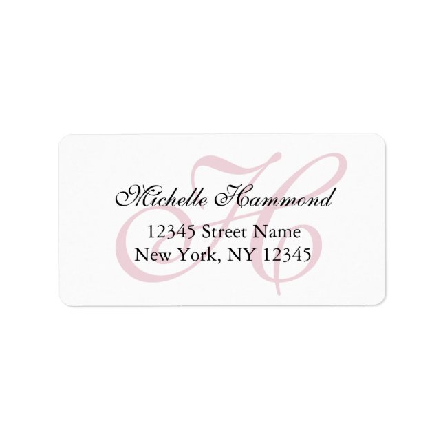 Personalised stylish name monogram address labels (Front)