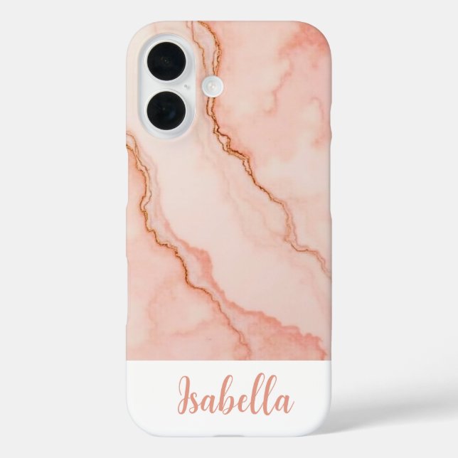Personalised Stylish Pink Abstract Marble Case-Mate iPhone Case (Back)