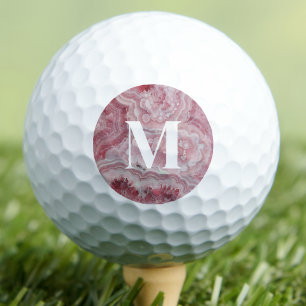 Personalised Stylish Pink Monogram Golf Balls