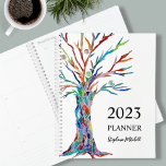 Personalised Stylish Planner<br><div class="desc">This unique Planner features a colourful mosaic tree.
Easily customisable with your name and year.
Use the Design Tool to change the text size, style, or colour.
Because we create our artwork you won't find this exact image from other designers.
Original Mosaic © Michele Davies.</div>