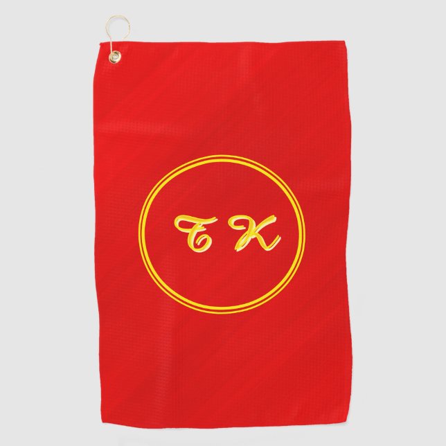 Personalised Stylish Red Golf Towel (Front)