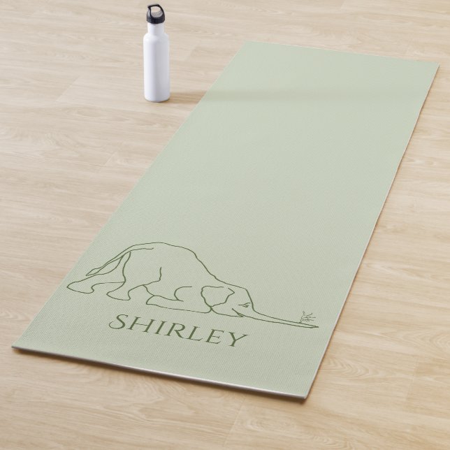 Personalised Stylish Yoga Pose Mouse & Elephant Yo Mat (In Situ)