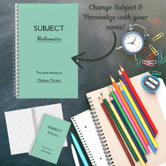 Personalised Subject Spiral Notebook
