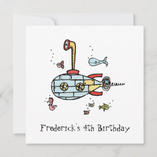 Personalised Submarine Children's Birthday Invite