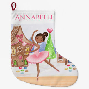 Personalised Sugar Plum Fairy Ballet Nutcracker Large Christmas Stocking