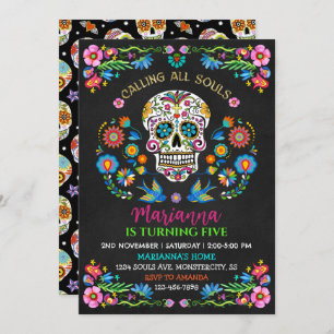 Personalised Sugar Skull Birthday Party Invitation
