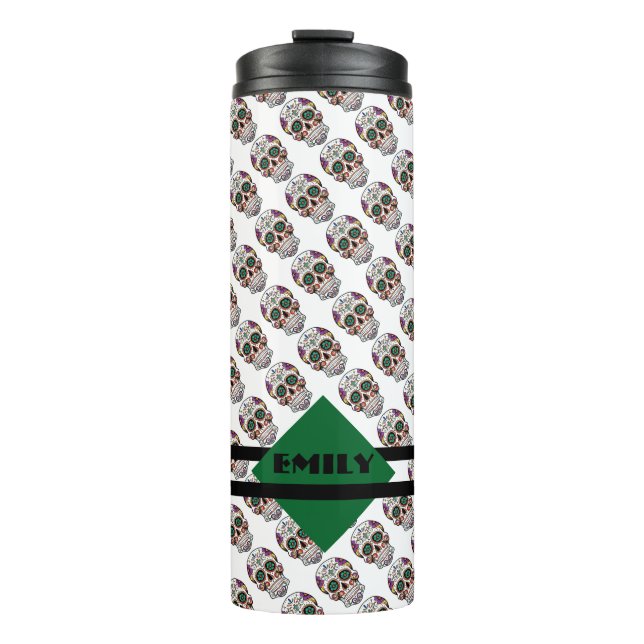 Personalised Sugar Skulls Thermal Tumbler (Front)