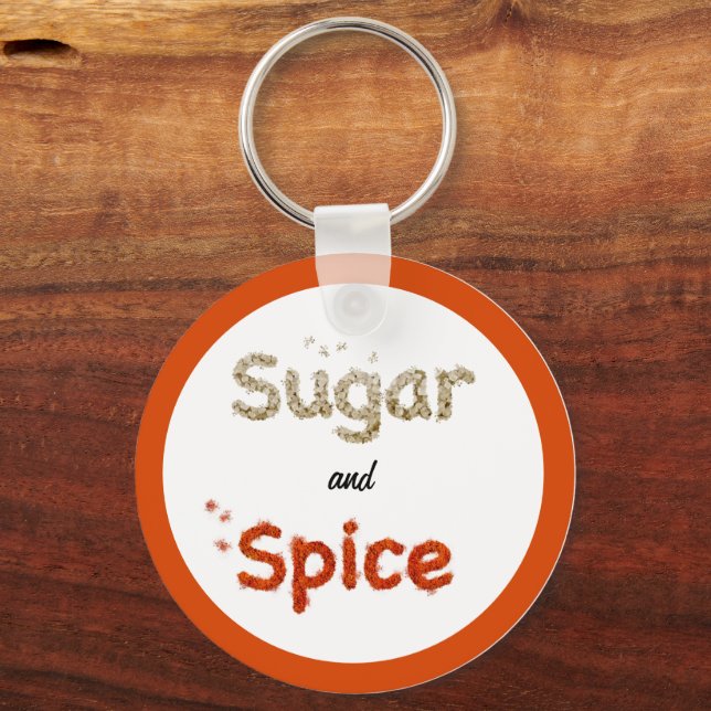 Personalised Sugar & Spice Paprika Chilli Sugar Key Ring (Front)
