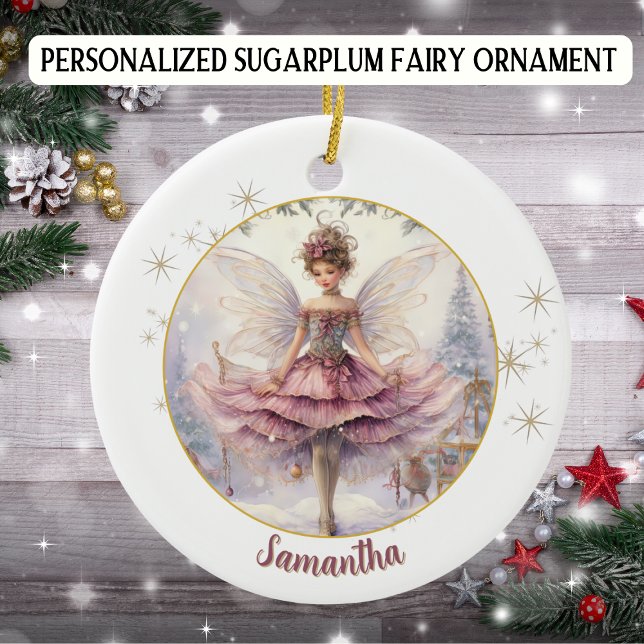 Personalised Sugarplum Fairy Christmas Ceramic Tree Decoration (Creator Uploaded)