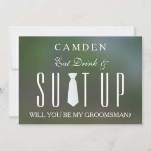 Personalised Suitup Will you be my groomsman  Invitation