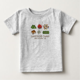 Personalised Summer Camp Camping Tent Campfire Baby T-Shirt