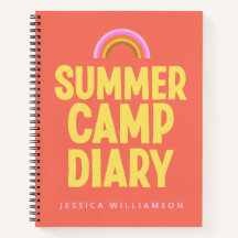 Personalised Summer Camp Diary in Orange 